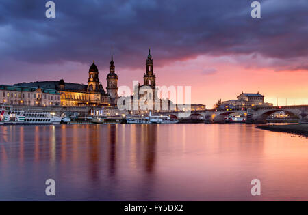 Dresden, Germany downtown skyline on the Elbe River Stock Photo