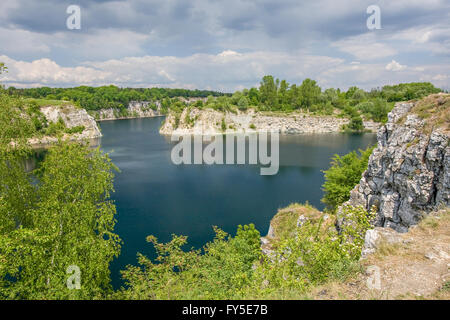 A view of the old flooded mine in Krakow - Poland Zakrzowek lake Stock Photo