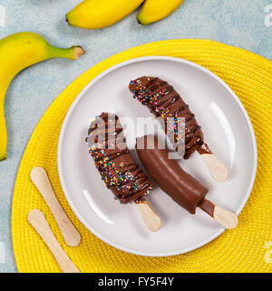 Chocolate Banana Pops Stock Photo