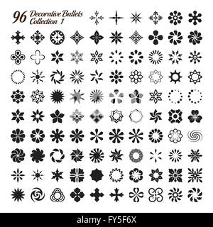 Collection of 96 Decorative Bullets made with precision Stock Vector