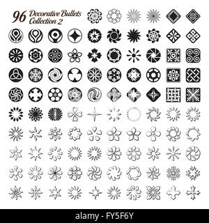 Collection of 96 Decorative Bullets made with precision Stock Vector