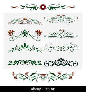 Collection of classic scrolls elements Stock Vector