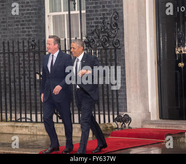 London, UK. 22nd April, 2016. President Barack Obama and David Cameron, UK Prime Minister leave 10 Downing Street Credit:  Ian Davidson/Alamy Live News Stock Photo