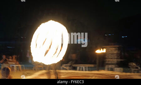 nightly fireshow on kophi phi island in thailand Stock Photo