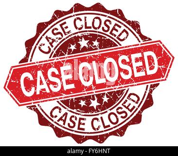 case closed red round grunge stamp on white Stock Vector