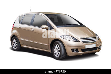 Compact car side view isolated on white Stock Photo