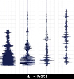 Seismogram waves print Stock Vector