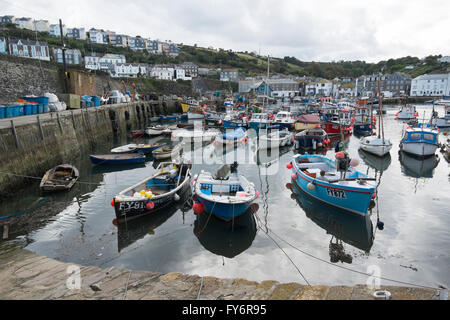 Fishing and sailing boats in the harbour at Mevagissey, Cornwall, UK