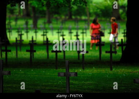 AJAXNETPHOTO. 2012. SAINT QUENTIN, FRANCE. - GERMAN MILITARY CEMETERY - VISITING THE SOLDATENFRIEDHOF - MILITARY CEMETERY - LOCATED ON THE EDGE OF THE TOWN.   PHOTO:JONATHAN EASTLAND/AJAX  REF:D121506 2438 Stock Photo