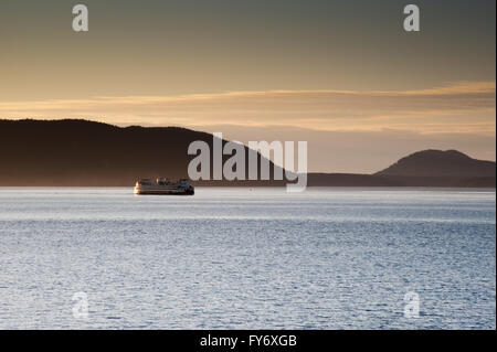 WA state ferry in Puget Sound Stock Photo