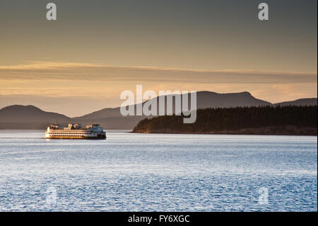 WA state ferry in Puget Sound Stock Photo