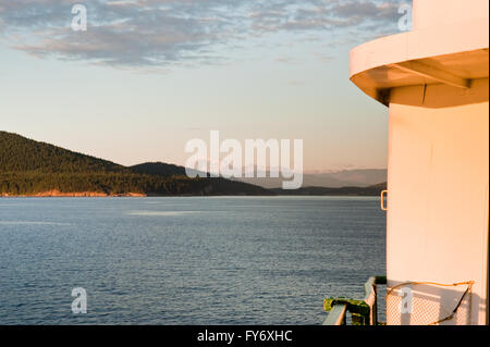 Mount Baker and Puget Sound seen from a ferry Stock Photo