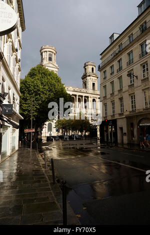 Saint Sulpice Church on Place Saint Sulpice in St.Germain des Pres, Paris, France Stock Photo