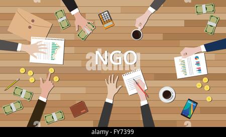 team working together to support ngo to help others Stock Vector
