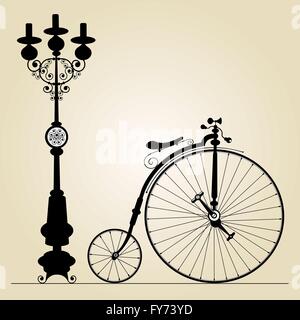 old bicycle template with space for your message Stock Vector