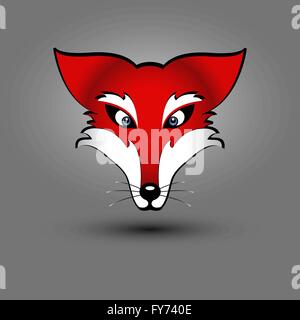 vector drawing of a red fox's head Stock Vector