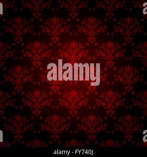decorative red seamless wallpaper with dark background Stock Vector