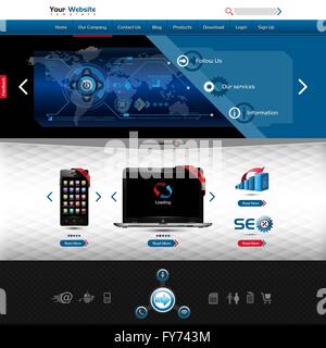 website template for product presentation, contains textured forms and high detailed elements Stock Vector