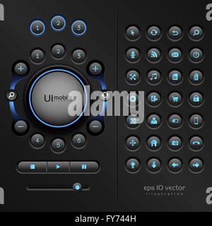 UI elements for mobile devices and other interfaces, eps 10 , the illustration contains transparencies Stock Vector
