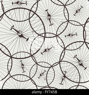 old bicycle wheel seamless, wallpaper, eps8, no transparencies, ideal for prints Stock Vector