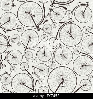 vintage bicycle seamless, wallpaper, eps8, no transparencies, ideal for prints Stock Vector