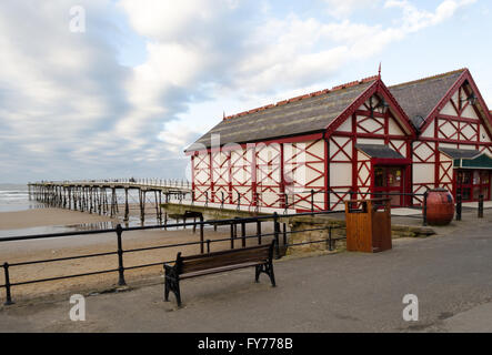 Saltburn Pier at Saltburn-by-the-Sea Stock Photo