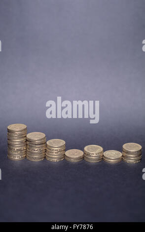 UK, Sterling, Pound coins. Stock Photo