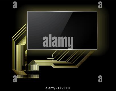 Circuit board with screen Stock Vector