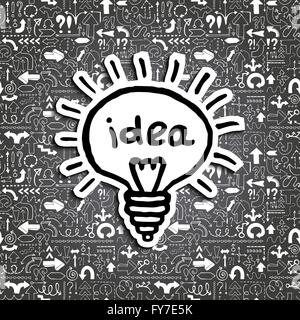 Light bulb icon on arrow filled background Stock Vector