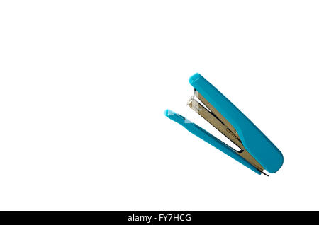 green stapler isolated on white background.copy space Stock Photo