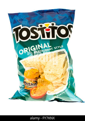 Winneconni, WI - 10 June 2015: Bag of Tostitos original restarurant style chips Stock Photo