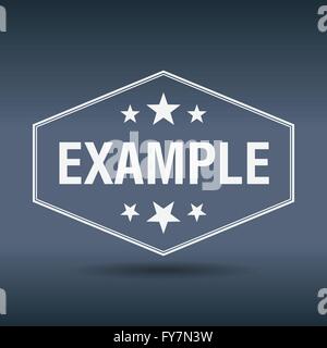 example hexagonal white vintage retro style label Stock Vector
