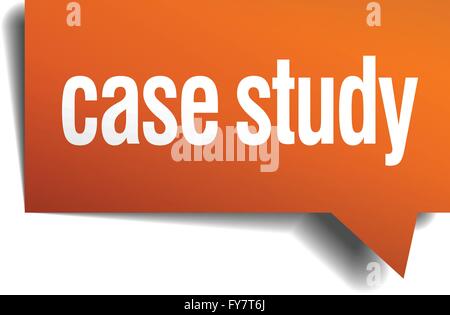 case study orange speech bubble isolated on white Stock Vector