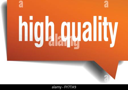 high quality orange speech bubble isolated on white Stock Vector