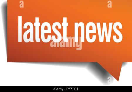 latest news orange speech bubble isolated on white Stock Vector