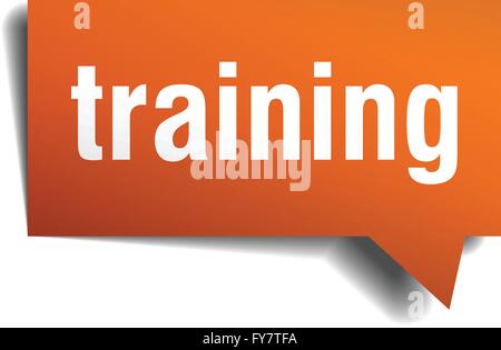 training orange speech bubble isolated on white Stock Vector