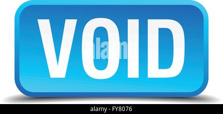 Void blue 3d realistic square isolated button Stock Vector