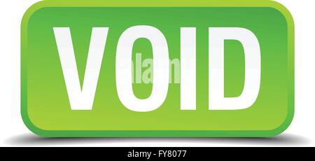 Void green 3d realistic square isolated button Stock Vector