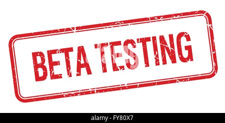 beta testing red square grungy vintage isolated stamp Stock Vector