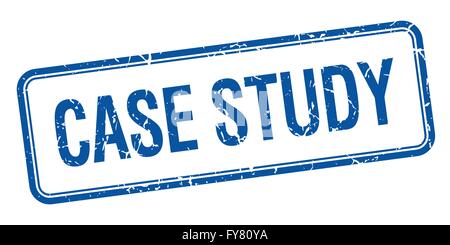 case study blue square grungy vintage isolated stamp Stock Vector