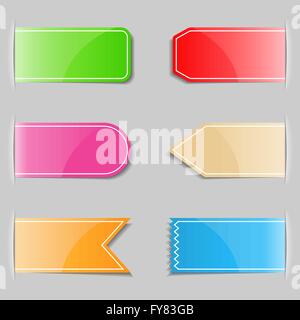 Set of different tabs, vector eps10 illustration Stock Vector