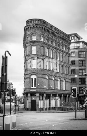 Bridge House Leeds's answer to the Flat Iron Building. Leeds, West Yorkshire, England UK. Stock Photo