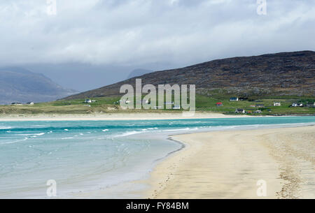 View of Luskentyre beach  from Seilebost, Isle of  Harris Scotland, UK. Stock Photo