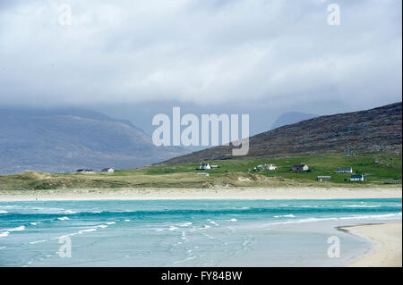 View of Luskentyre beach  from Seilebost, Isle of  Harris Scotland, UK. Stock Photo