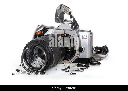 Smashed, broken Camera Stock Photo - Alamy
