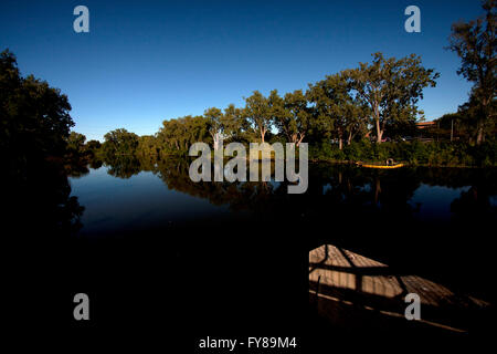 Flint River in Flint, Michigan above Hamilton Dam. Stock Photo