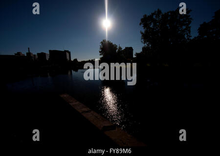 Flint River in Flint, Michigan above Hamilton Dam. Stock Photo