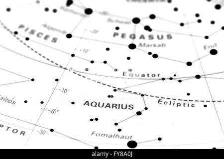 Aquarius star map zodiac Stock Photo