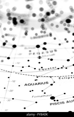 Aquarius star map zodiac Stock Photo