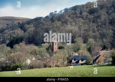 Church of the Holy Ghost in the village of Crowcombe in the Quantocks, Somerset UK Stock Photo